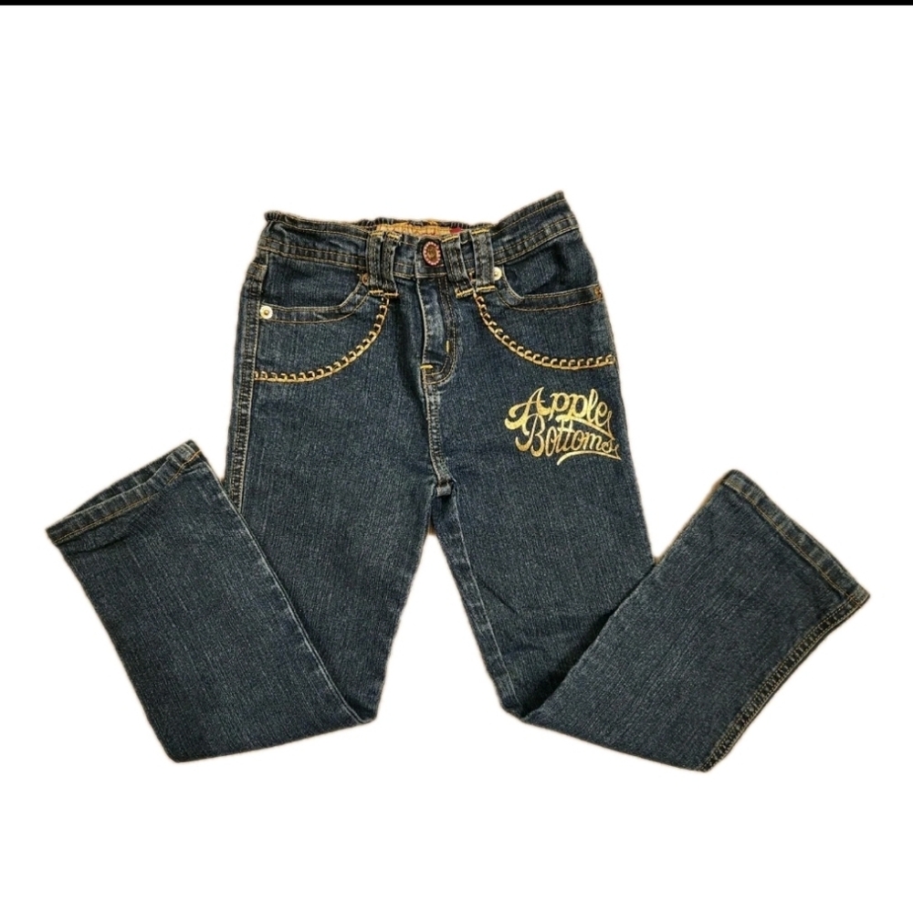 Vintage Apple Bottoms Denim Jeans Toddler Size 5T Girls Sequence VTG Y2K
